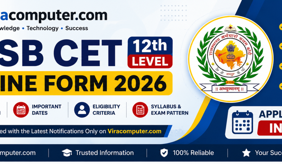 RSSB CET 12th Level Online Form 2026